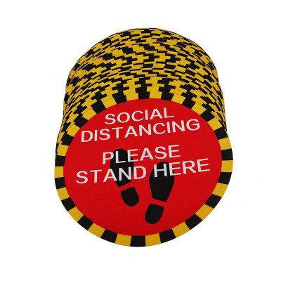 Please stand here keep social distancing vinyl floor sign sticker